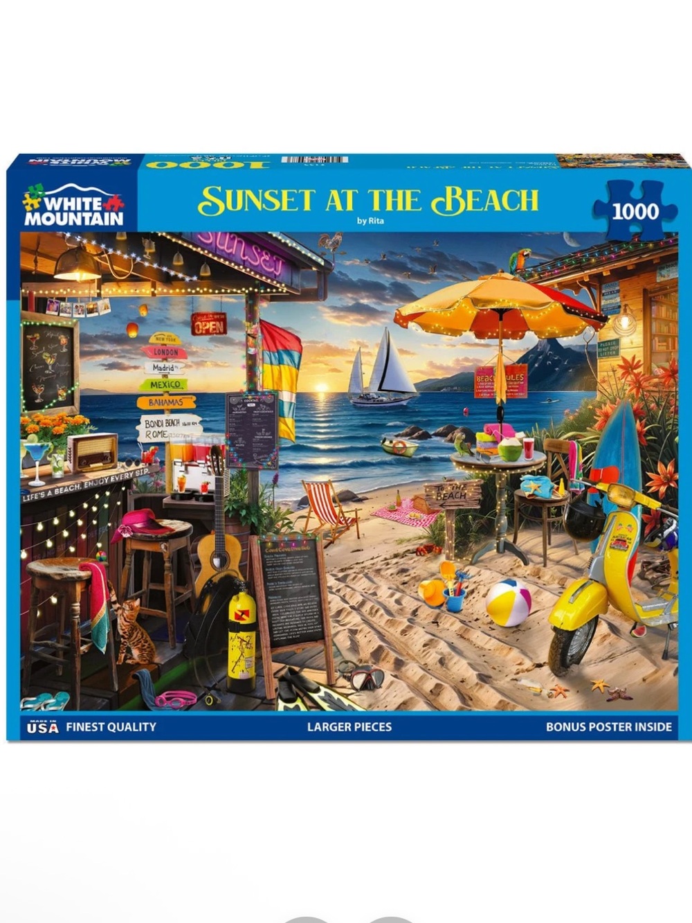 White Mountain Sunset at the Beach 1000 Piece Jigsaw Puzzle no. 2133